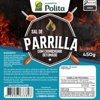 Sal de Parrilla com Chimi Defumado - Dosador 450g